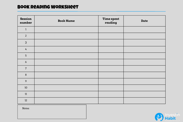 book reading log printable