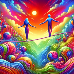 emotional regulation in relationships is like two people balancing on a tightrope