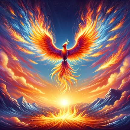 process of rebuilding self-confidence through the symbolic imagery of a phoenix rising from the ashes
